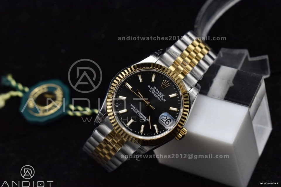 Dial Black Soft 316L 278273 Bracelet 31 GSF YG President Stick on Ladies Markers DateJust 561 Steel 0117